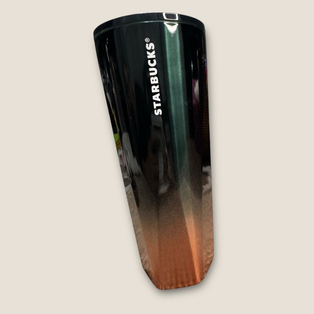 STARBUCKS Starbucks Dark Emerald Green & Rose Gold Glitter Ombre